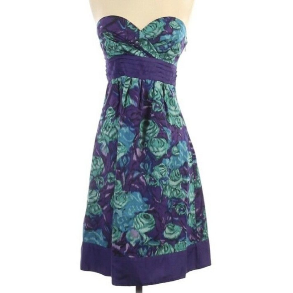 Moulinette Souers Anthropologie 4 Small Dress Strapless Purple RARE HTF GORGEOUS